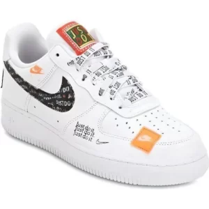 NIKE Baskets Air Force 1 Just Do It AR7719-100 Blanc Mixte homme et femme