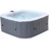 Spa MSPA gonflable carré – Fjord 4 gris - Spa 4 personnes carré 160cm, PVC, pompe, chauffage, gonfleur, 2 cartouches filtrantes